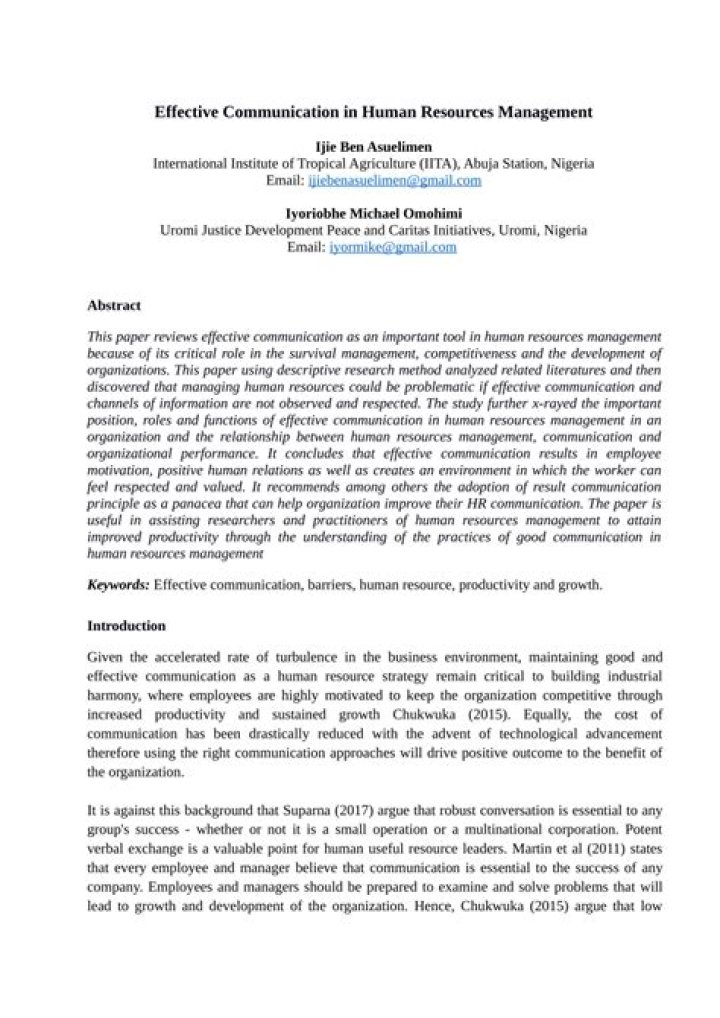Communication in Human Resource Management: Essential PDF Guide