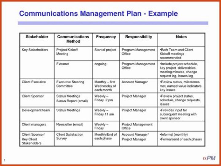 Communication Management Plan Example PDF – Download Free Template