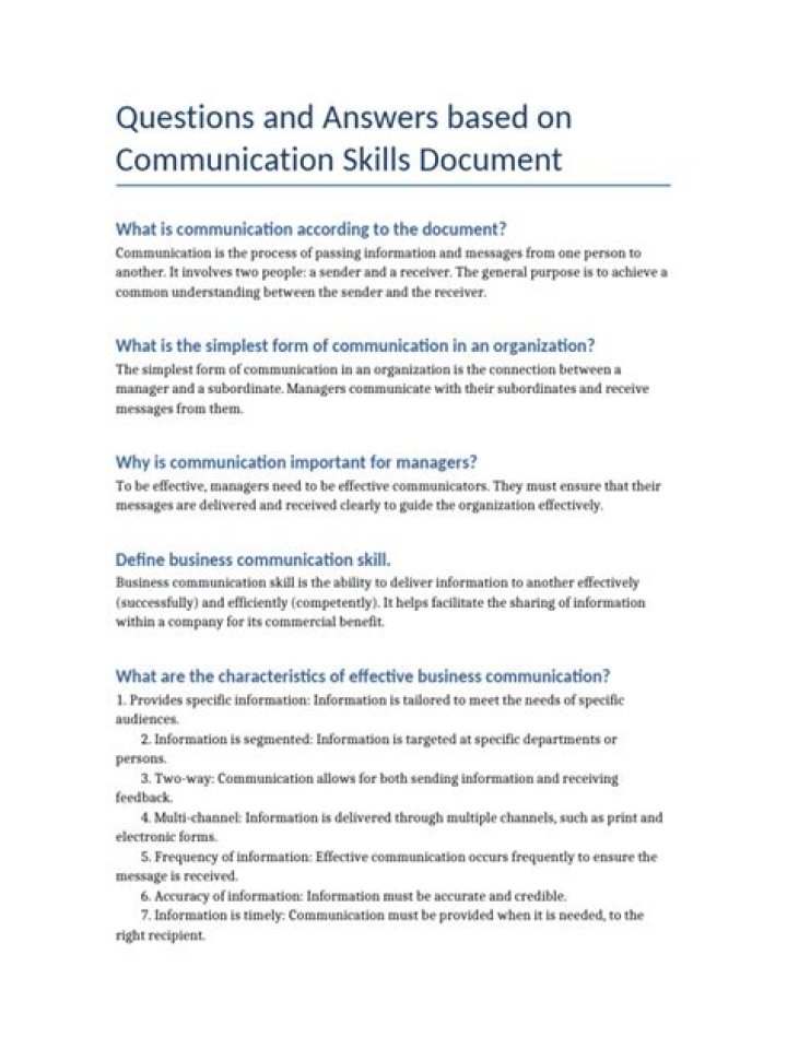 Communication Skills Questions & Answers PDF for Success