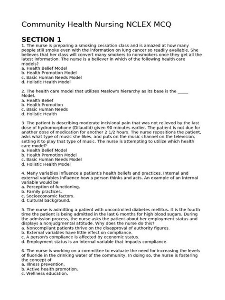 Master Community Health Nursing with NCLEX Questions PDF