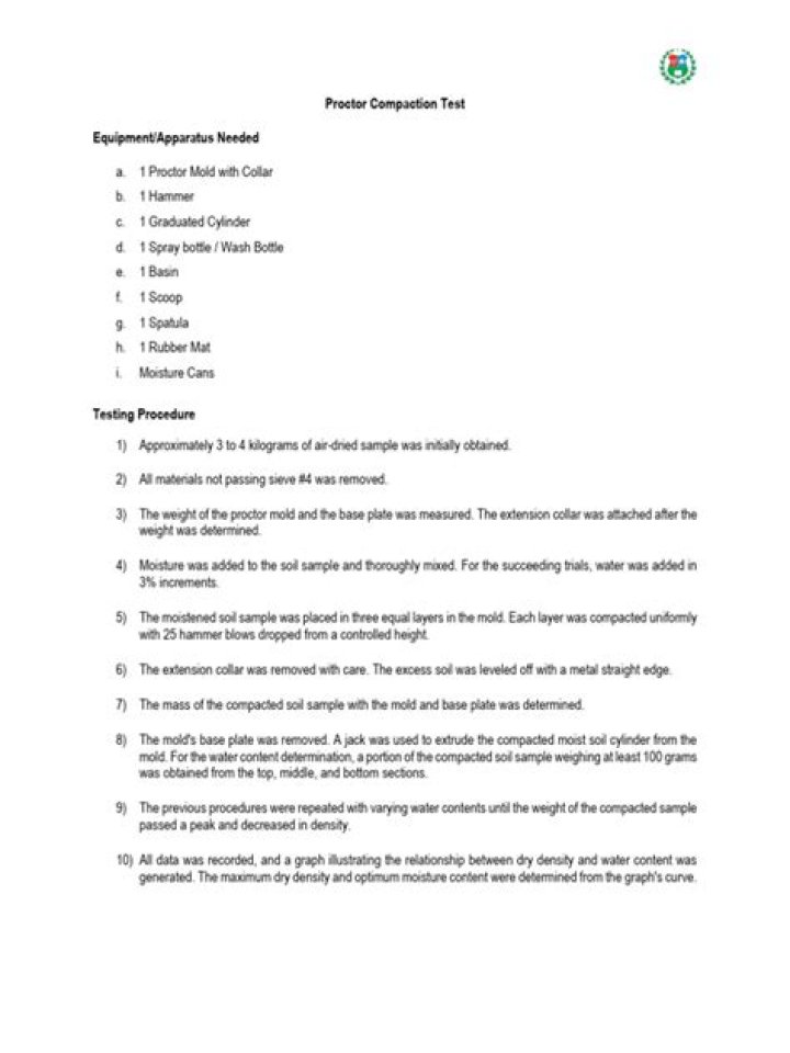 Compaction Test Lab Report PDF: Accurate Results & Compliance