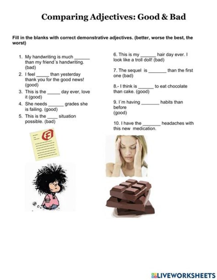 Compare Good vs Bad Worksheets: Free PDF Comparison Guide