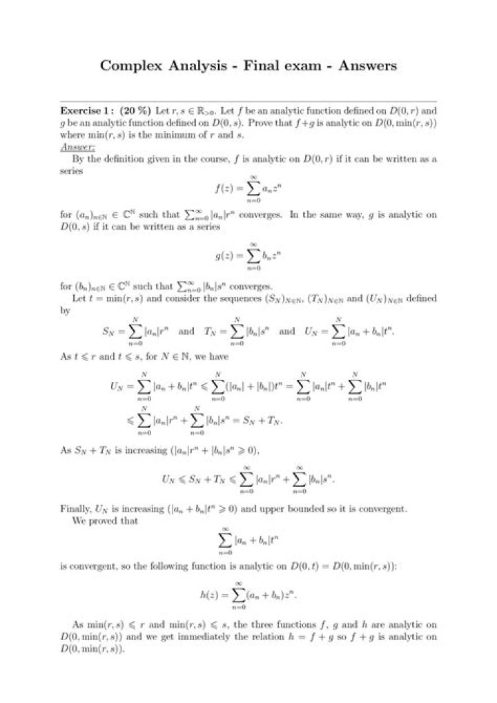 Complex Analysis Questions and Answers PDF: Expert Solutions