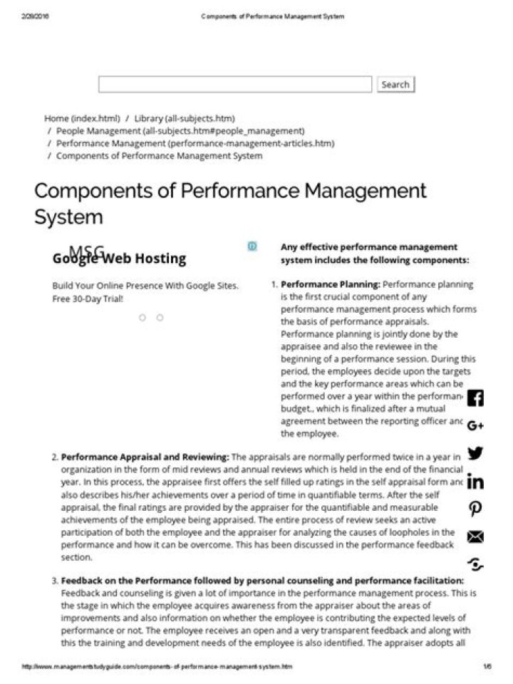 Key Components of a Performance Management System PDF Guide