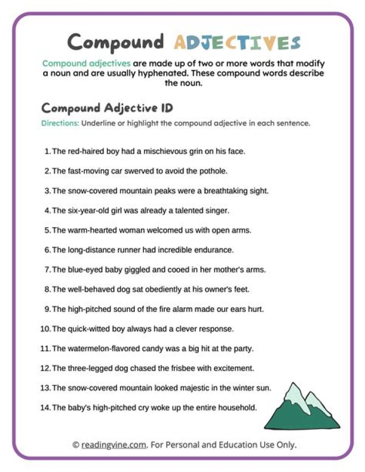 Compound Adjectives Exercises with Answers PDF – Perfect Practice Tool