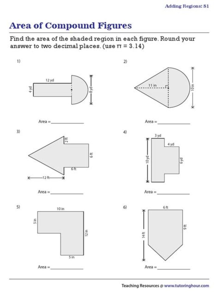 Free Compound Area Worksheet PDF: Perfect for Geometry Practice
