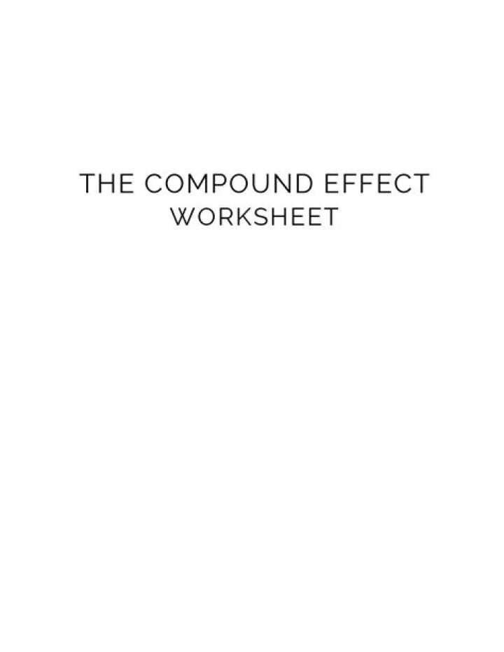 Compound Effect Worksheets PDF: Master Success Through Compound Growth