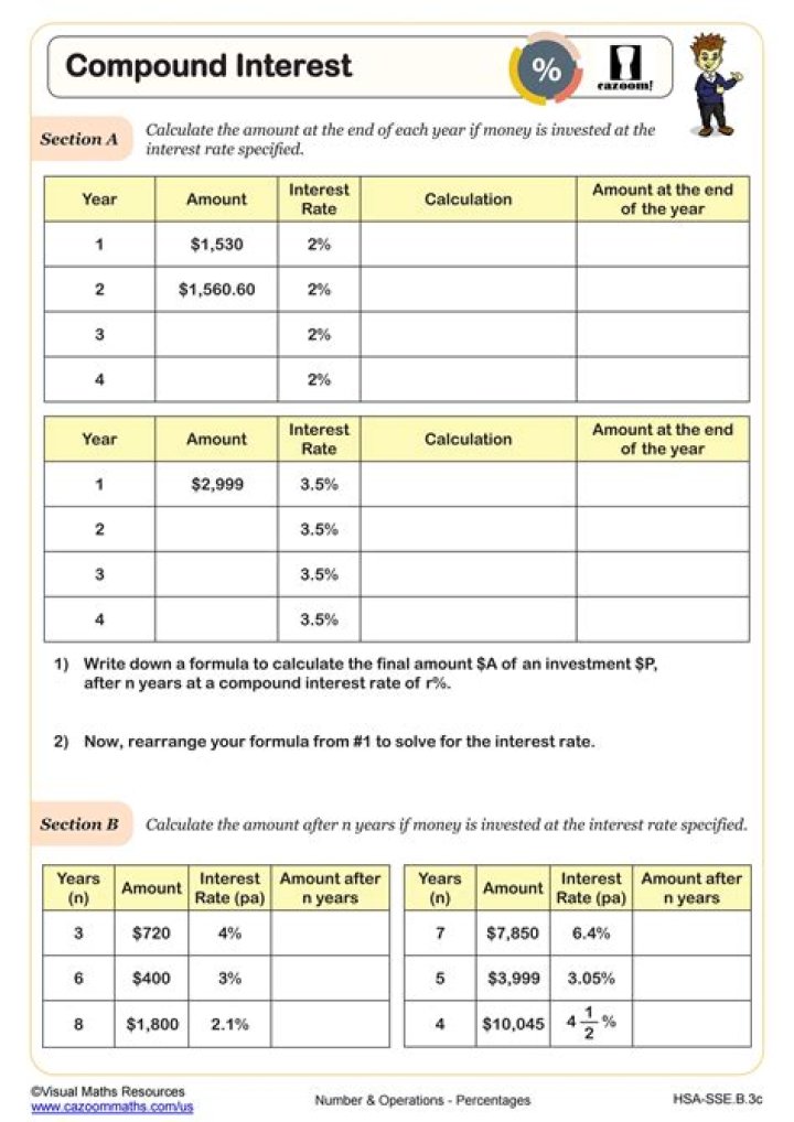 Free Compound Interest Worksheet PDF for Smart Investing