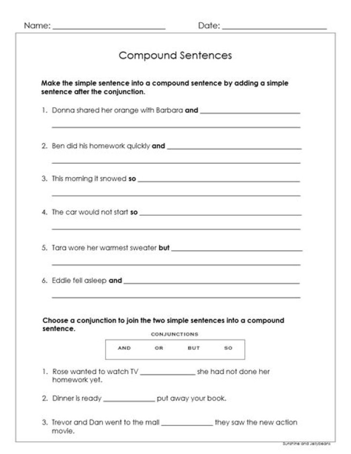 Compound Sentences Exercises with Answers PDF: Boost Your Grammar Skills