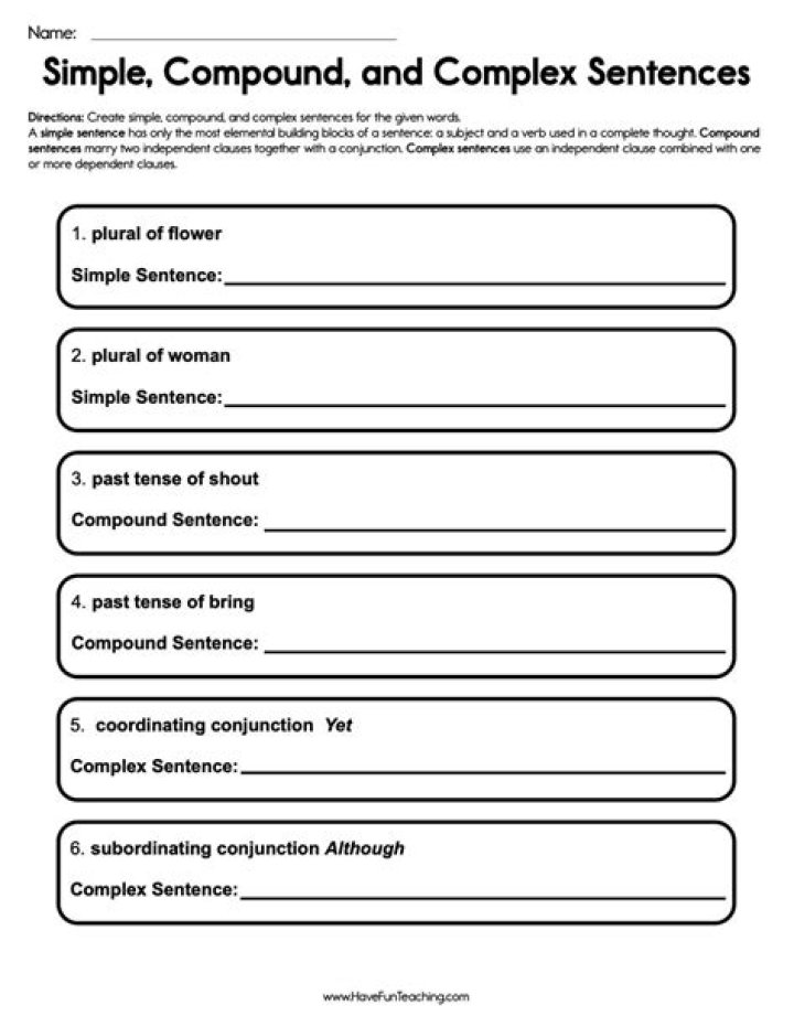 Compound Sentences PDF Worksheet: Perfect Practice for Grammar Mastery