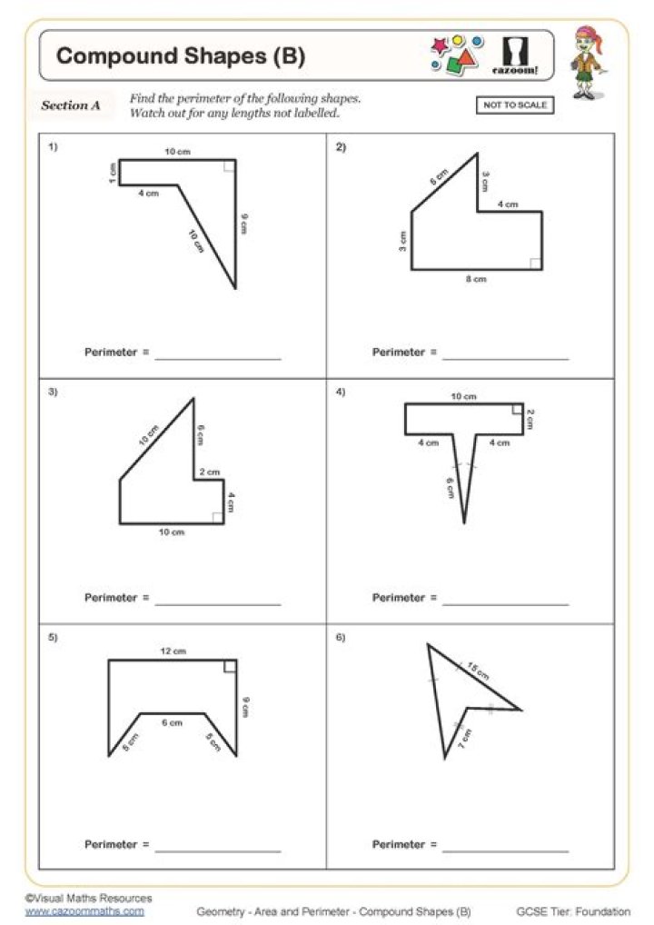Compound Shapes Area Worksheet PDF – Printable Math Practice