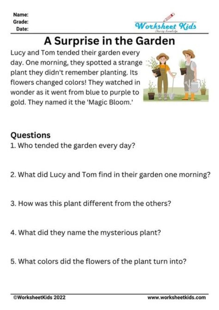 Comprehension Passages for Grade 2 with Questions PDF Download