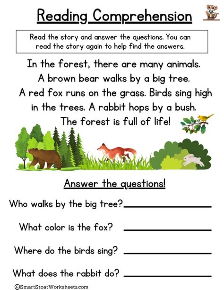 Free Kindergarten Comprehension Questions PDF: Boost Early Literacy Skills