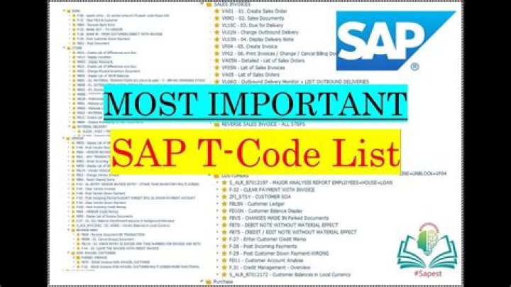 Comprehensive SAP T-Code List PDF for Quick Reference