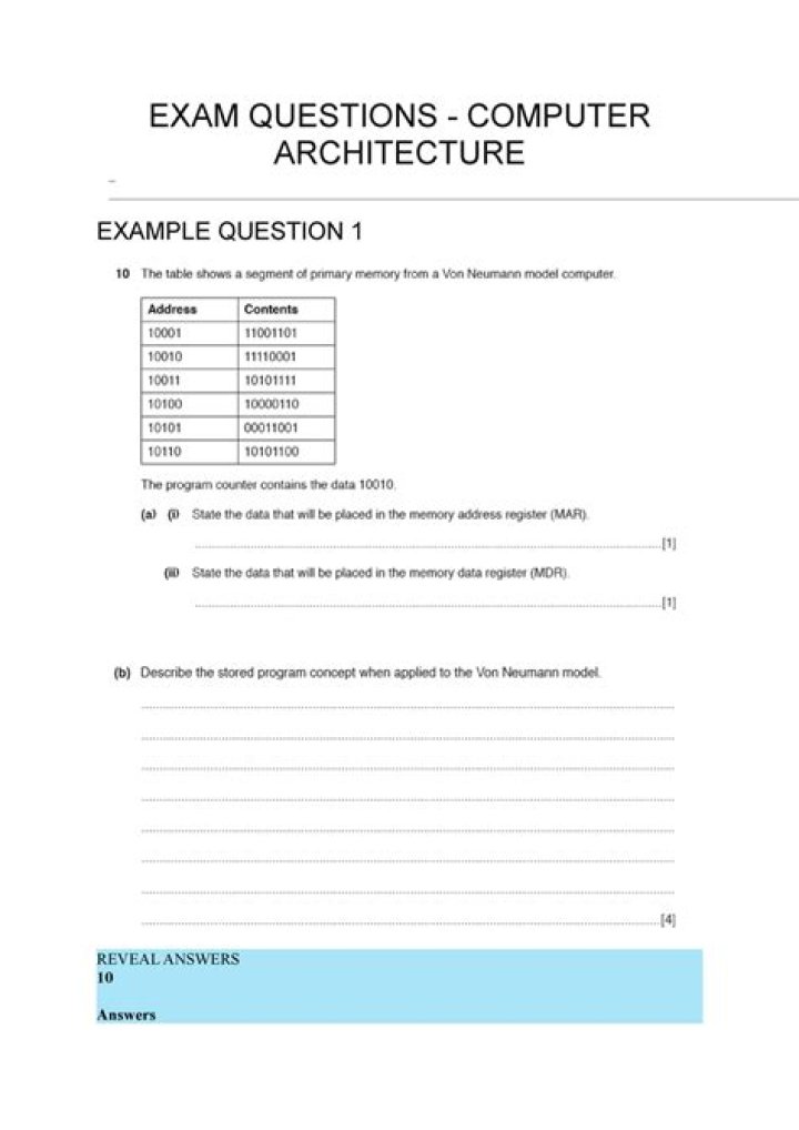 Computer Architecture Exam Questions & Answers PDF – Master Your Exam