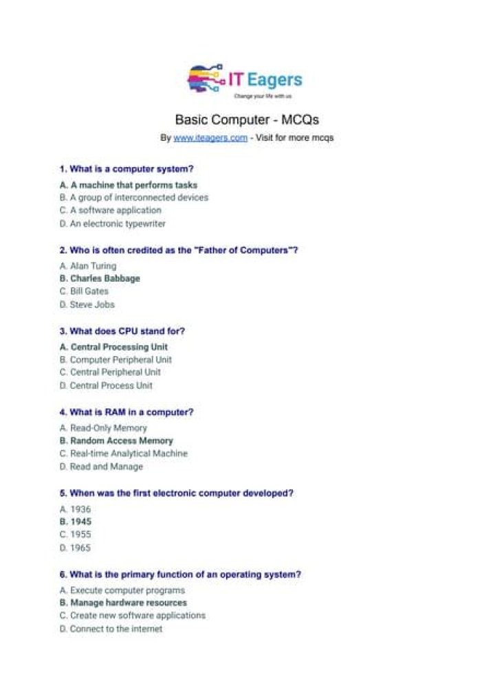 Computer Hardware MCQ Questions & Answers PDF: Master Hardware Knowledge