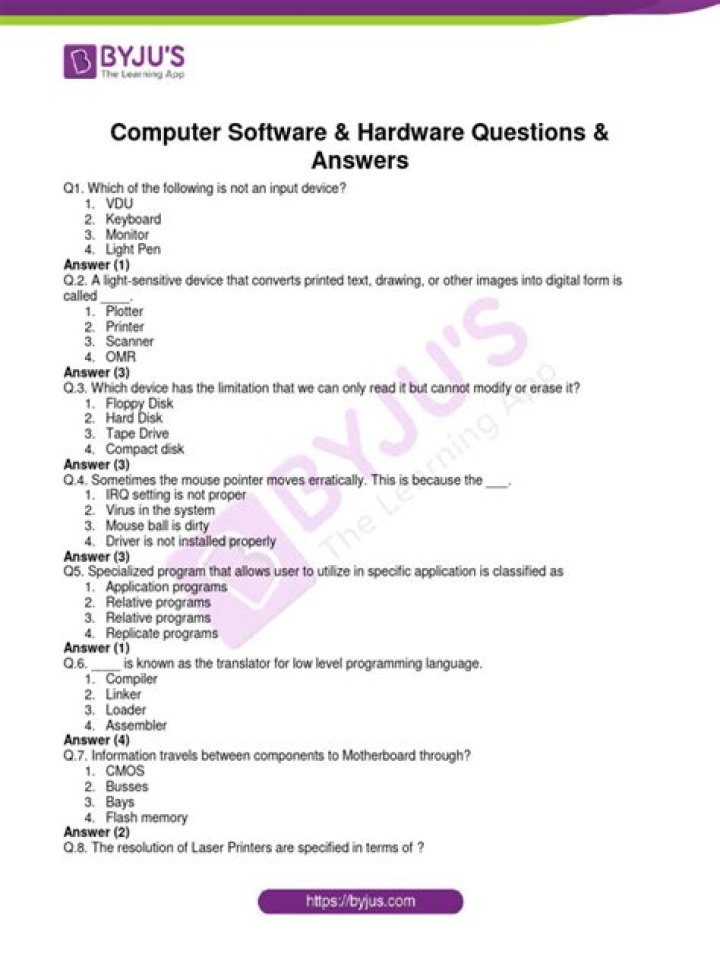 Computer Hardware Questions and Answers PDF: Expert Guide