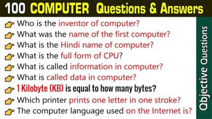 Computer Knowledge Test Questions & Answers PDF for Free Download