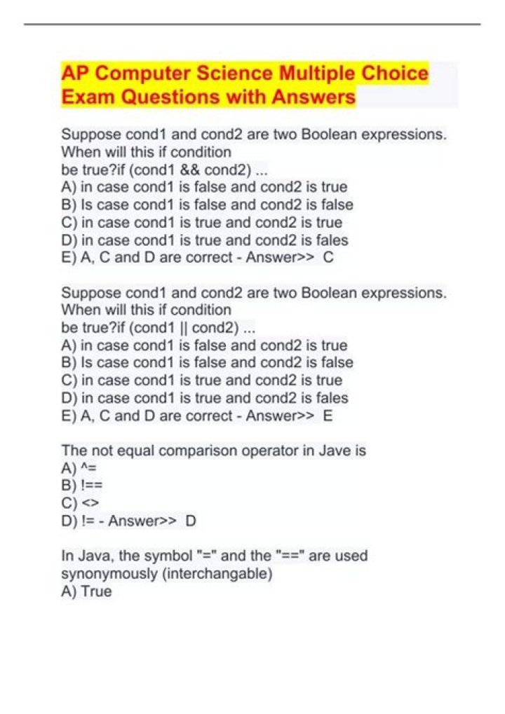 Computer Science Multiple Choice Questions with Answers PDF Download