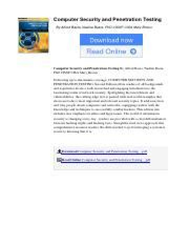 Comprehensive Guide to Computer Security and Penetration Testing PDF