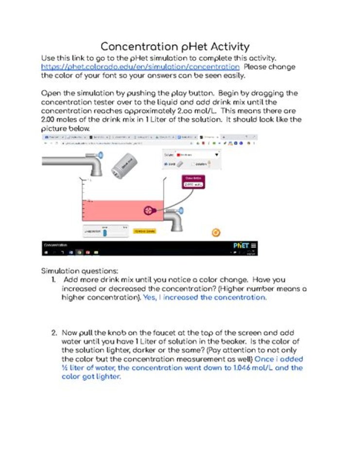 Concentration Phet WebLab Answer Key PDF for Accurate Physics Practice