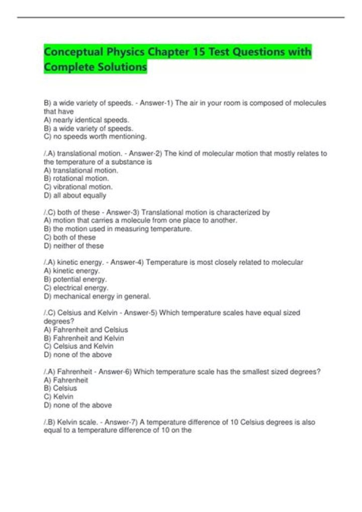 Conceptual Physics Chapter 20: Gases Exercises & Answers PDF