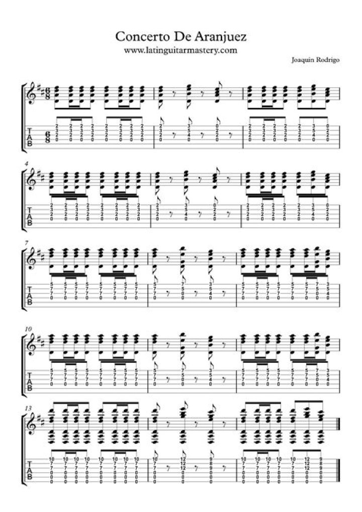 Aranjuez Guitar Sheet Music PDF – Concerti de Aranjuez Sheet Music in PDF Format