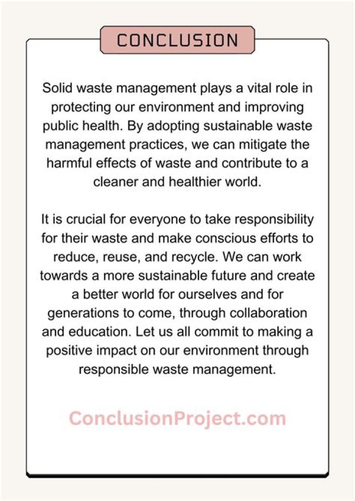 Final Conclusion of Solid Waste Management PDF: Key Insights and Best Practices