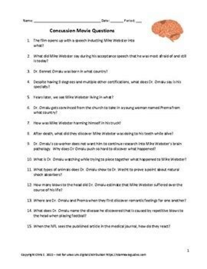 Concussion Movie: Expert Q&A PDF Answers