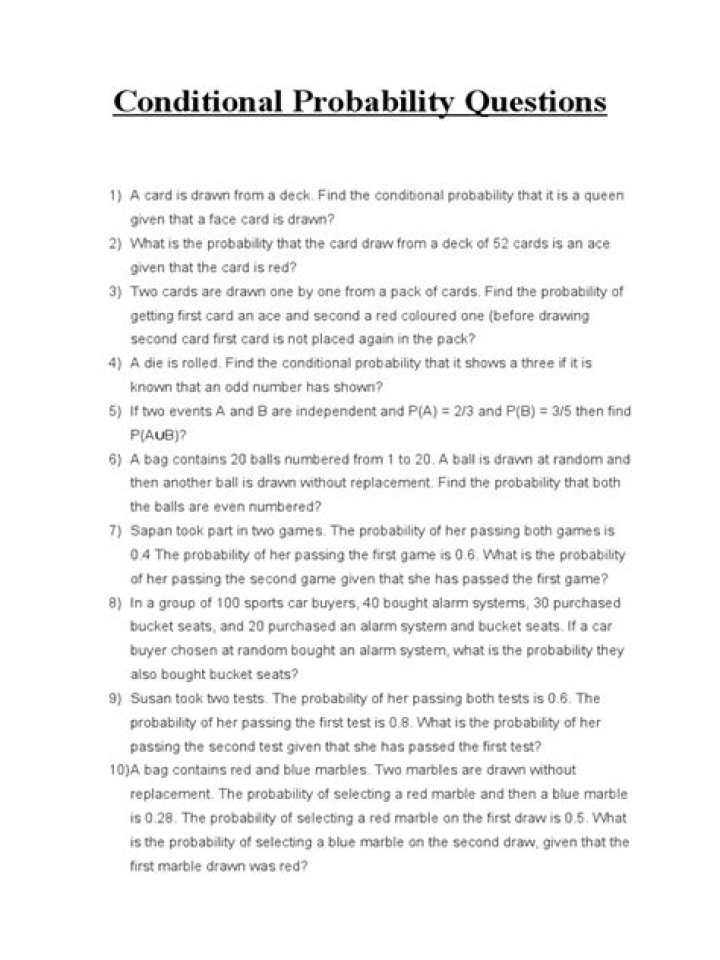 Solve Conditional Probability Questions PDF with Step-by-Step Solutions