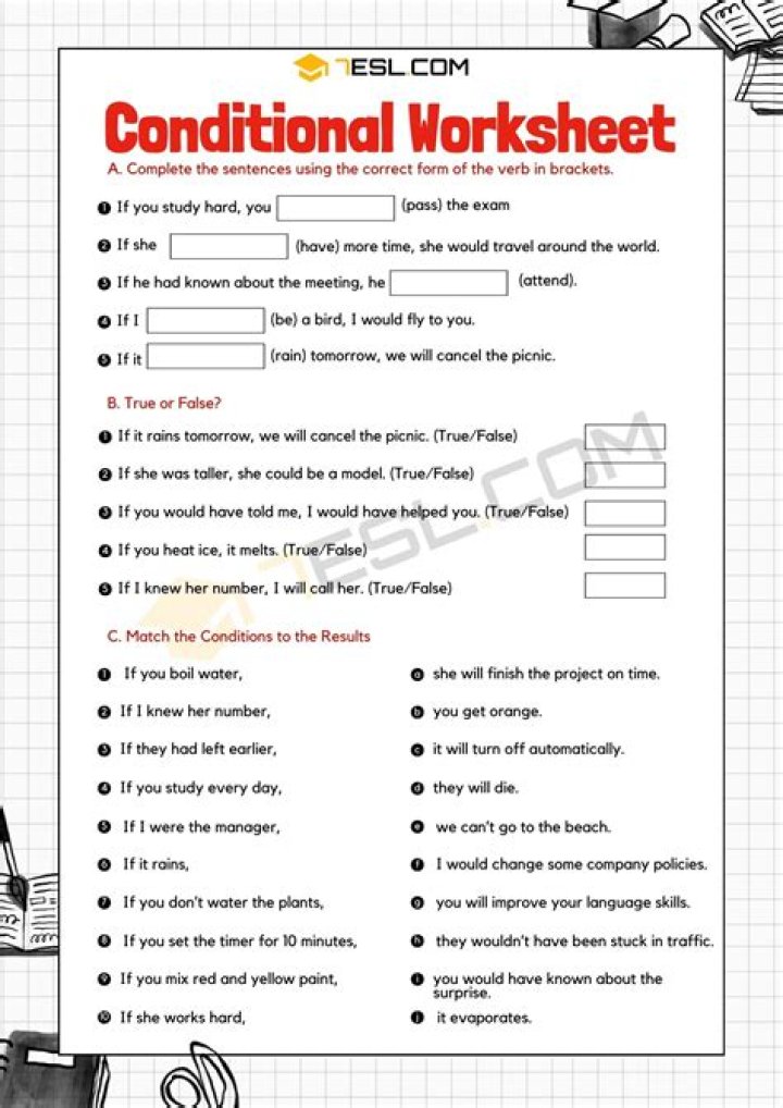 Conditional Sentences Type 1-2-3 Exercises PDF with Answers