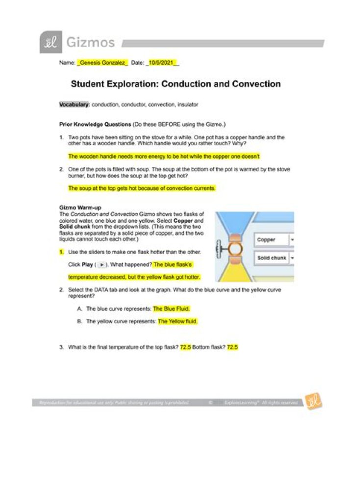 Conduction and Convection Gizmo Answers PDF: Quick Study Guide