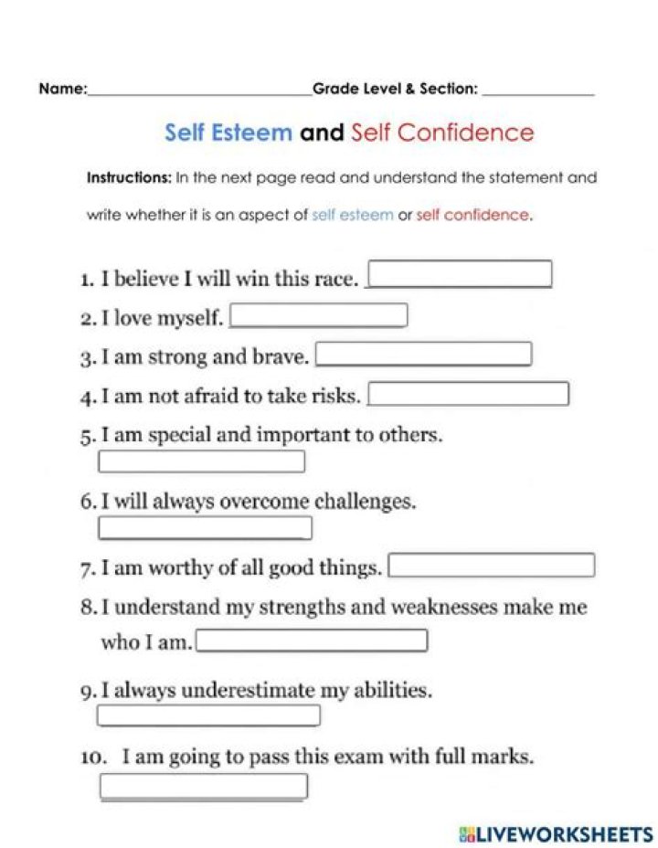 Boost Your Confidence with Free PDF Worksheets
