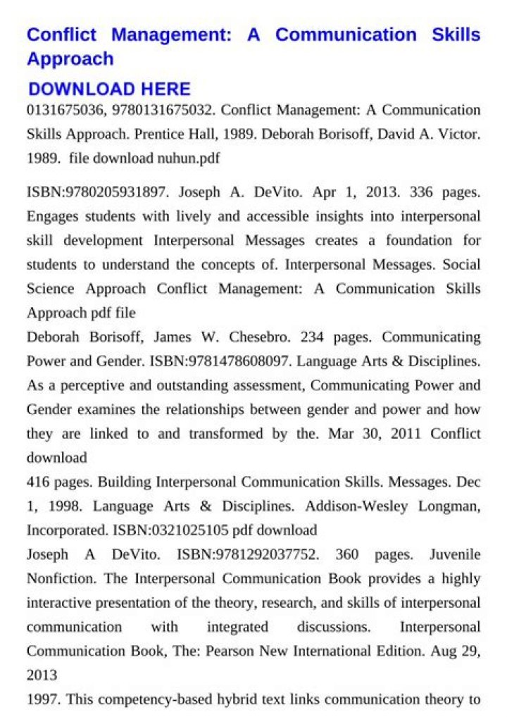 Master Conflict Management with Effective Communication Skills: A PDF Guide