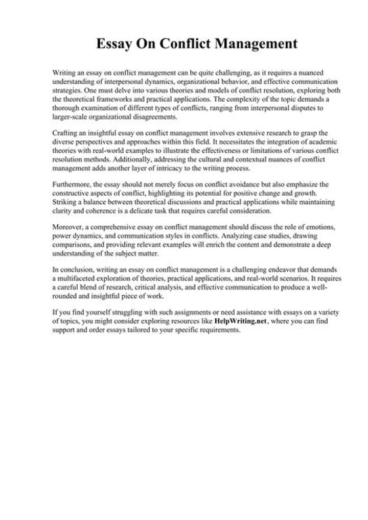 Master Conflict Management: Essential Essay PDF for Students and Professionals