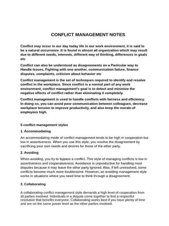 Master Conflict Management Notes PDF: Essential Guide & Templates