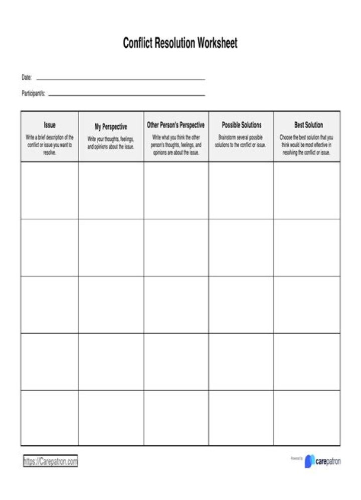 Free Conflict Resolution Worksheets PDF: Instant Download