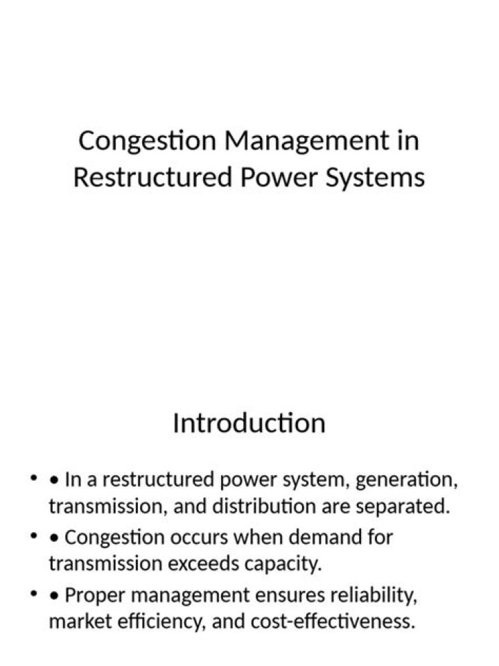 Congestion Management in Power Systems: Expert PDF Guide
