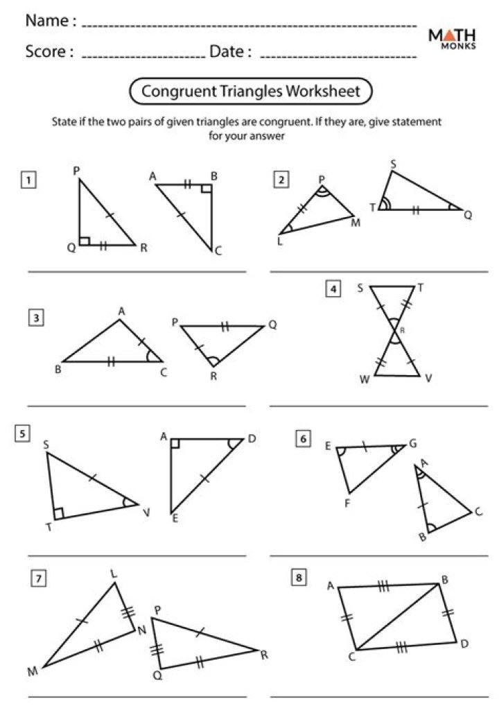 Congruent Triangle Worksheet PDF: Perfect Practice for Geometry Students