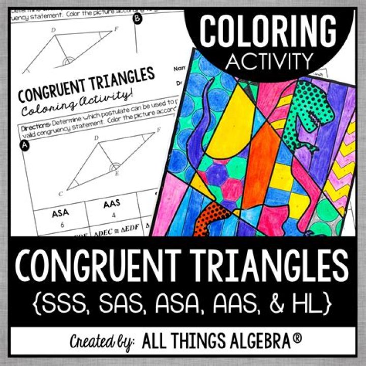 Congruent Triangles Coloring Activity Answer Key PDF – Instant Download