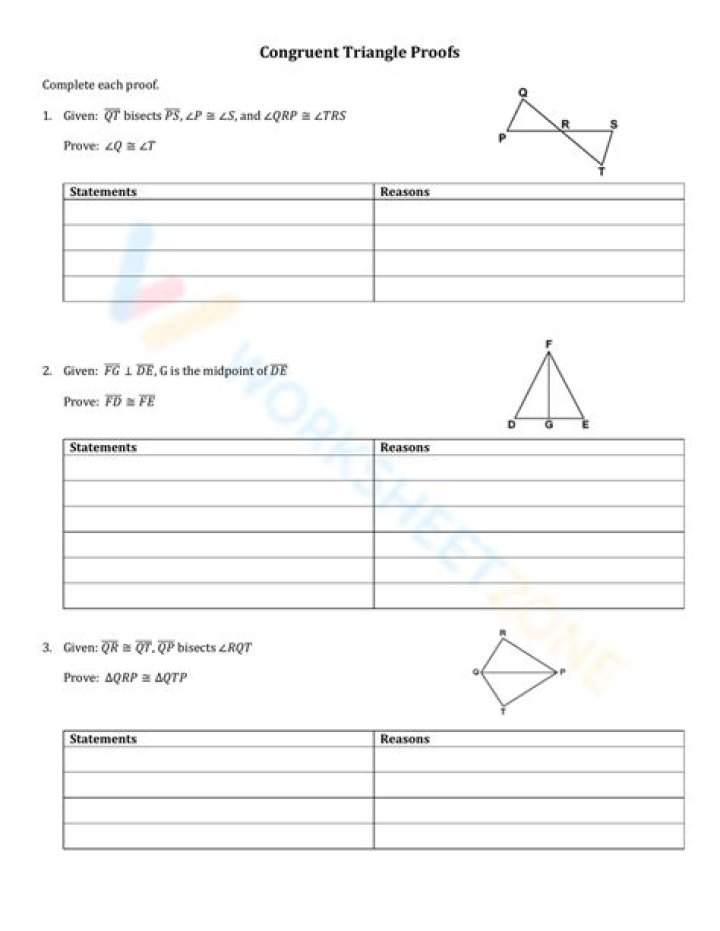 Congruent Triangles Proofs Worksheet PDF – Free Practice & Proofs