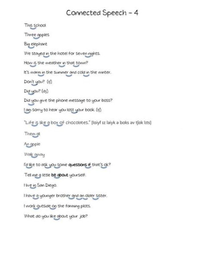 Connected Speech Exercises with Answers PDF: Improve Fluency and Pronunciation