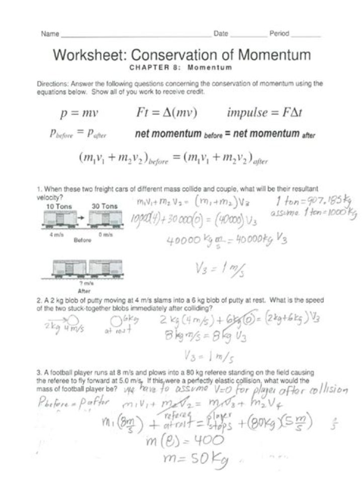 Conservation of Momentum Questions & Answers PDF: Expert Study Guide