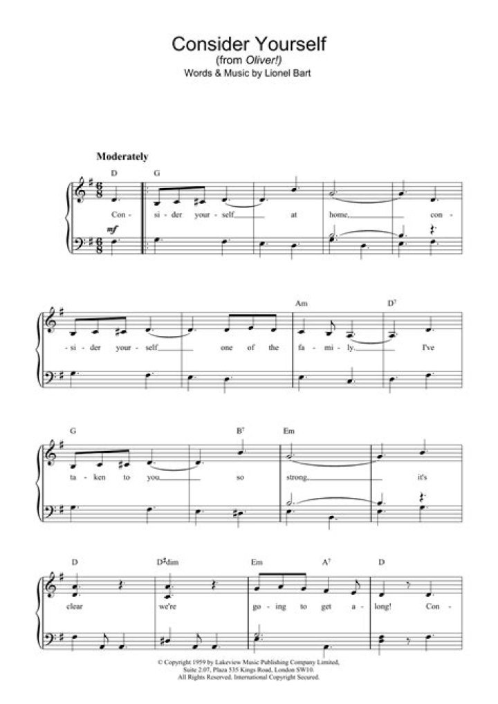 Free PDF Sheet Music – Consider Yourself Ready to Play