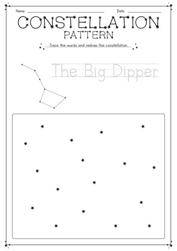 Free Constellation Worksheet PDF – Printable Star Map Activity