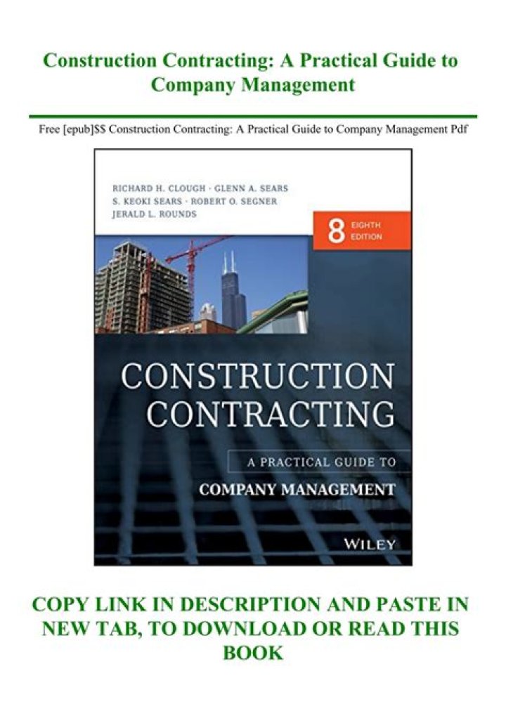 Construction Contracting: A Practical Guide to Company Management PDF