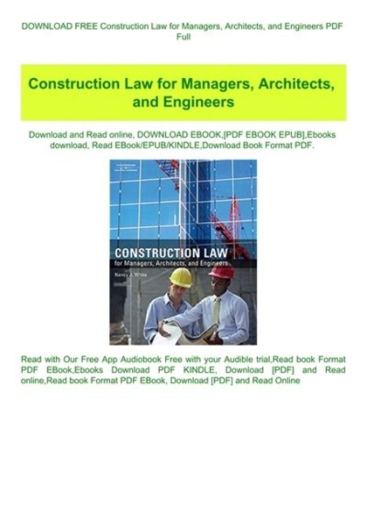 Construction Law for Managers, Architects, and Engineers: Essential PDF Guide