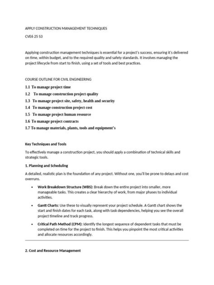Top Construction Management Techniques PDF for Efficient Project Control