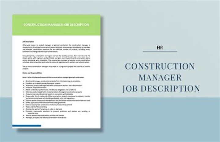 Construction Manager Job Description PDF: Full Template & Guidelines