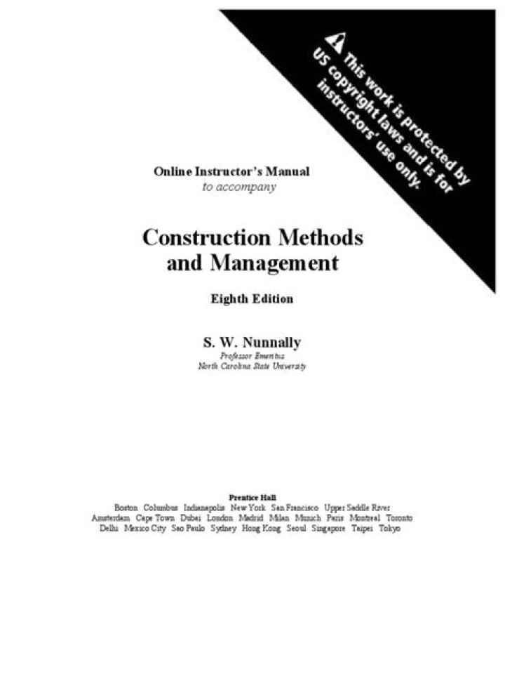 Construction Methods and Management Solution Manual PDF: Expert Guide